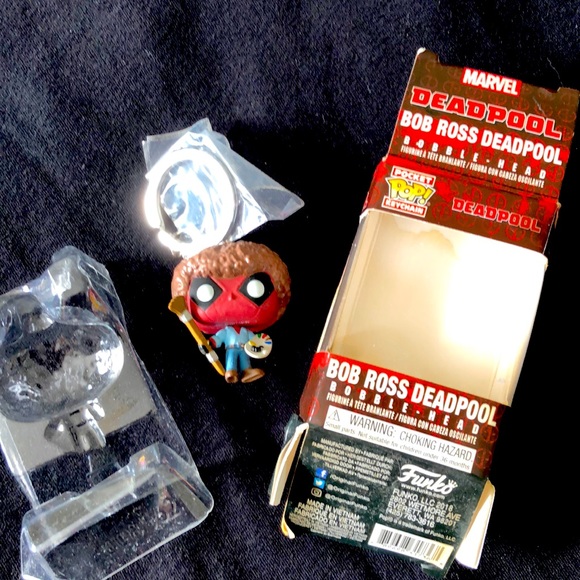 MARVEL FUNKO POP BOB ROSS DEADPOIL BOBBLE-HEAD KEYCHAIN POCKET POP - #193 - Picture 2 of 11